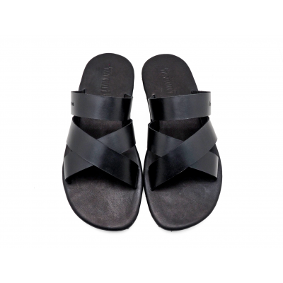 Men Sandals SKT-75 Black Leather (Oiled)